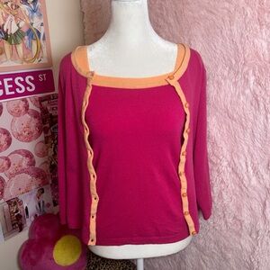 Vintage Pink and Orange cardigan set